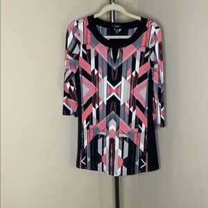 Alfani Geometric Pink and Black Women's Top